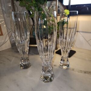 Mikasa Arctic Lights Crystal Pilsner Glasses. 3 Glasses